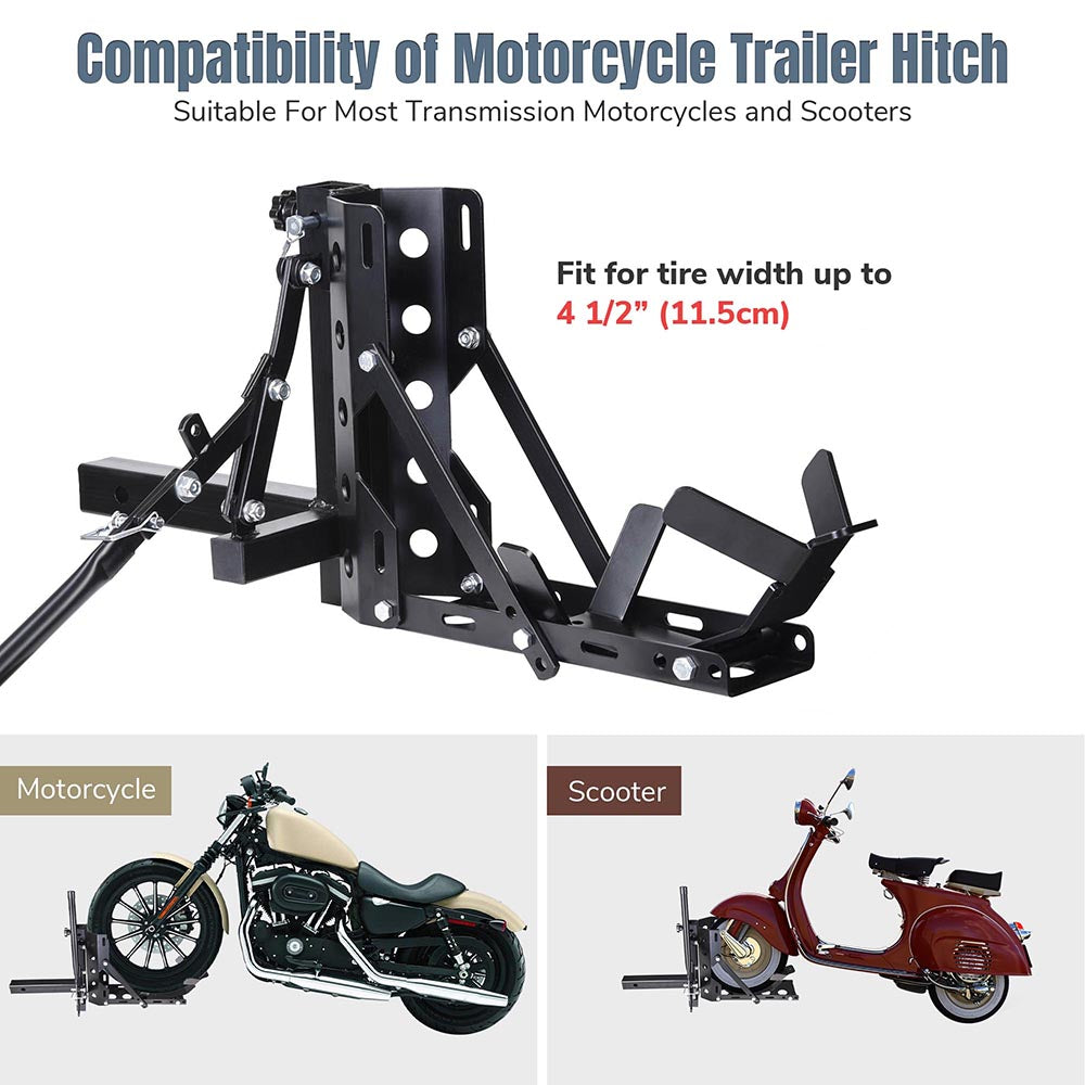 Yescom 800lbs Motorcycle Trailer Hitch Carrier & 2