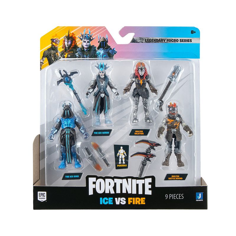 Fortnite Legendary Micro Series Ice vs Fire 4-Pack Mini Figures