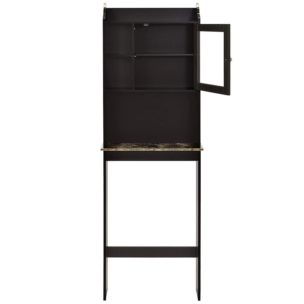 Modern Espresso Over toilet Wood Storage Cabinet   23.22 x 7.5 x 68.1 inch