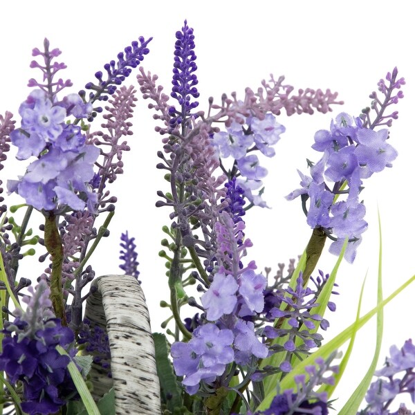 Lavender Bouquet in Flower Spring Basket with Handle