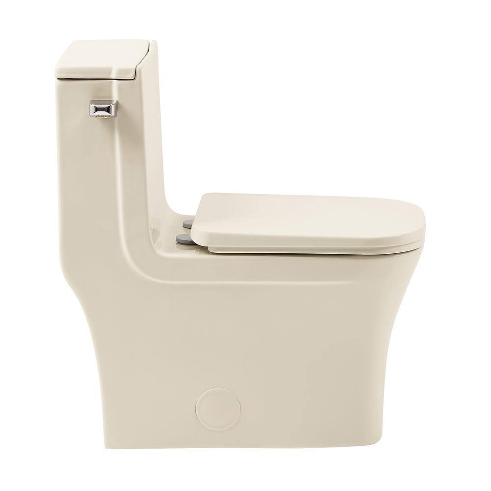 Swiss Madison Concorde 1-Piece 1.28 GPF Single Flush Square Toilet in Bisque Seat Included SM-1T107BQ