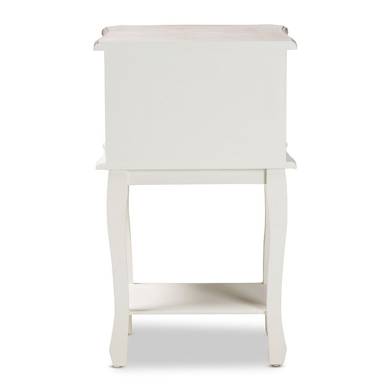 Baxton Studio Amalie White 2-Drawer Nightstand