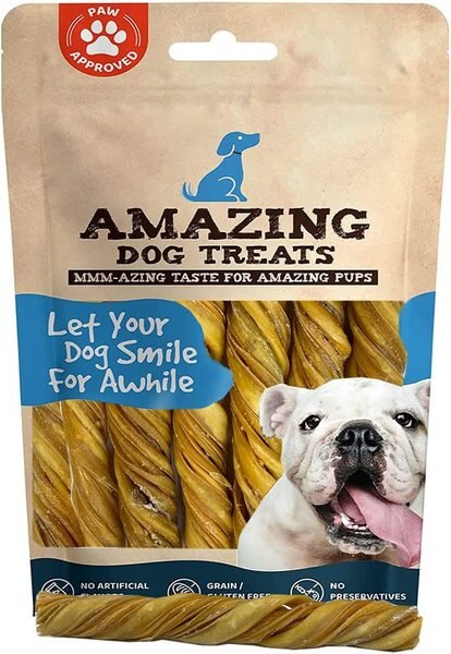 Amazing Dog Treats Beef Green Tripe Twists， 8 Count