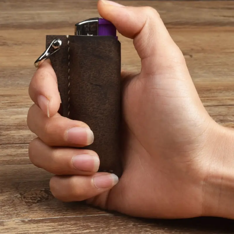 Handmade Lighter Leather Cover Case Shell For Bic J3 Other Disposable Lighter