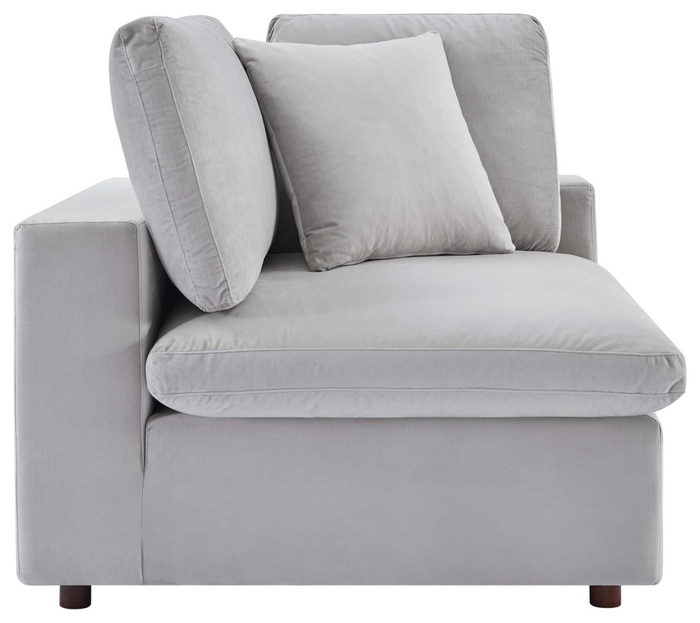 Commix Down Filled Overstuffed Performance Velvet 3 Seater Sofa   Transitional   Sofas   by ShopFreely  Houzz