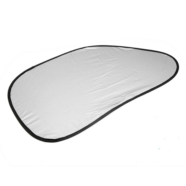 Unique Bargains Window Foldable Visor Cover Heat Insulation Silver Coated Nylon Automotive Sunshades Black Silver 2 Pcs