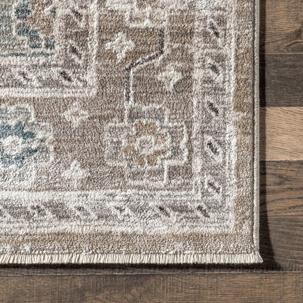 Tricia Faded Medallion Fringe Area Rug