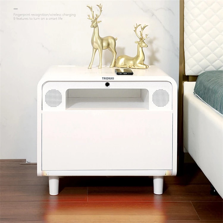 2023 Summer Hot Sale Now! Smart Bedside Table W/ Built-in Safe for Safe Storage