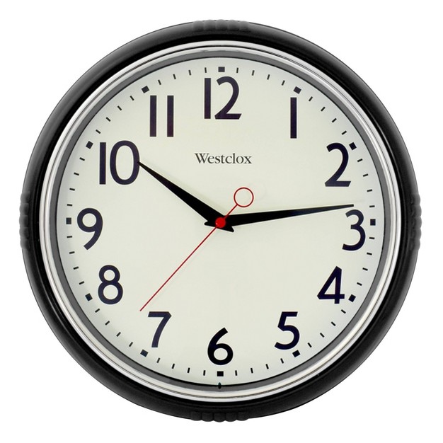 Wall Clock With High Bezel Black Westclox Wall Clocks Westclox