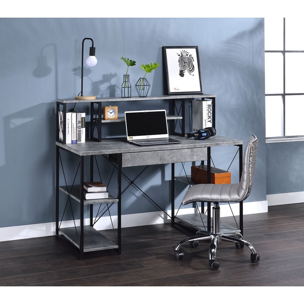 Desk  Faux Concrete   Black