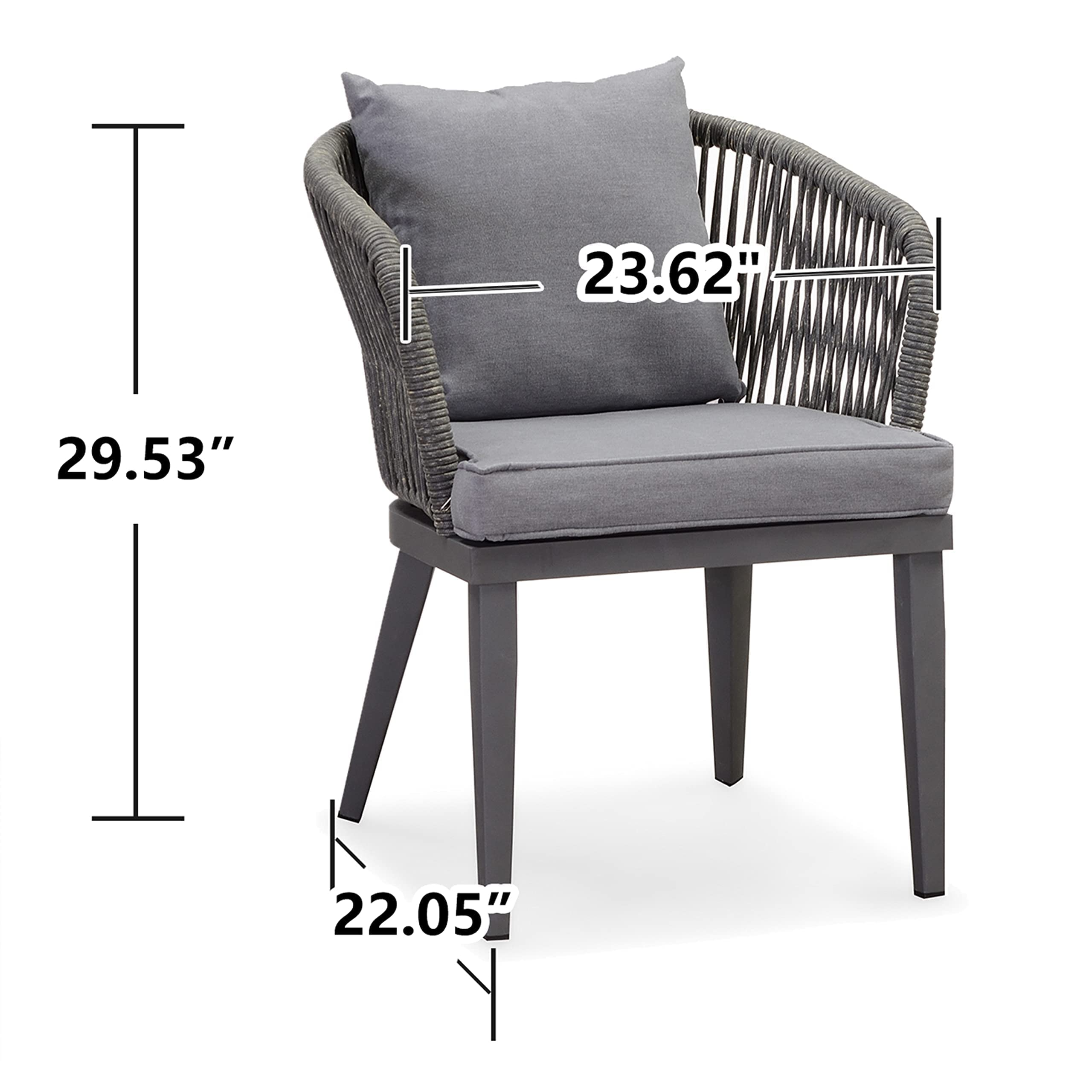 OPEN BOX I PURPLE LEAF 2 Pieces Patio Furniture Outdoor Dining Chairs All-Weather Wicker for Lawn Garden Backyard Deck Patio Dining Chairs with Cushions and Pillows, Grey