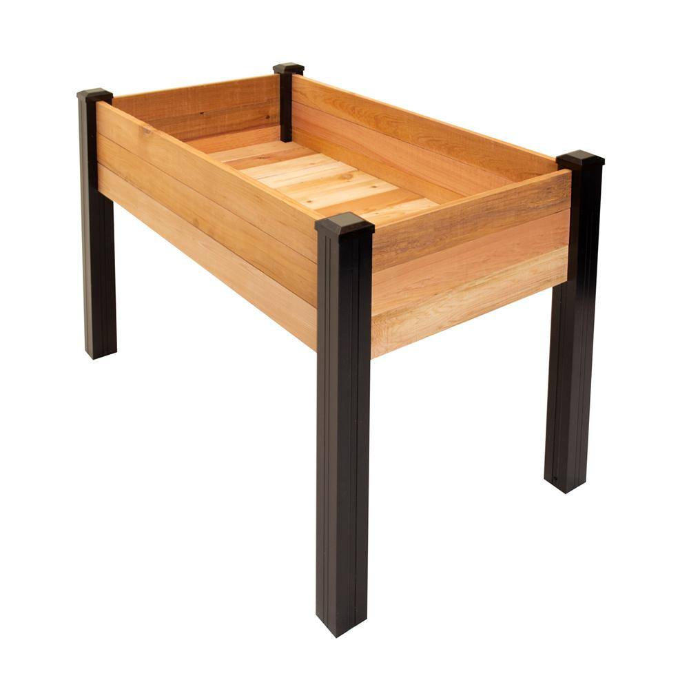 Outdoor Essentials Haven 2 ft. x 4 ft. Natural Cedar Elevated Garden Planter (Tool Free) 444803