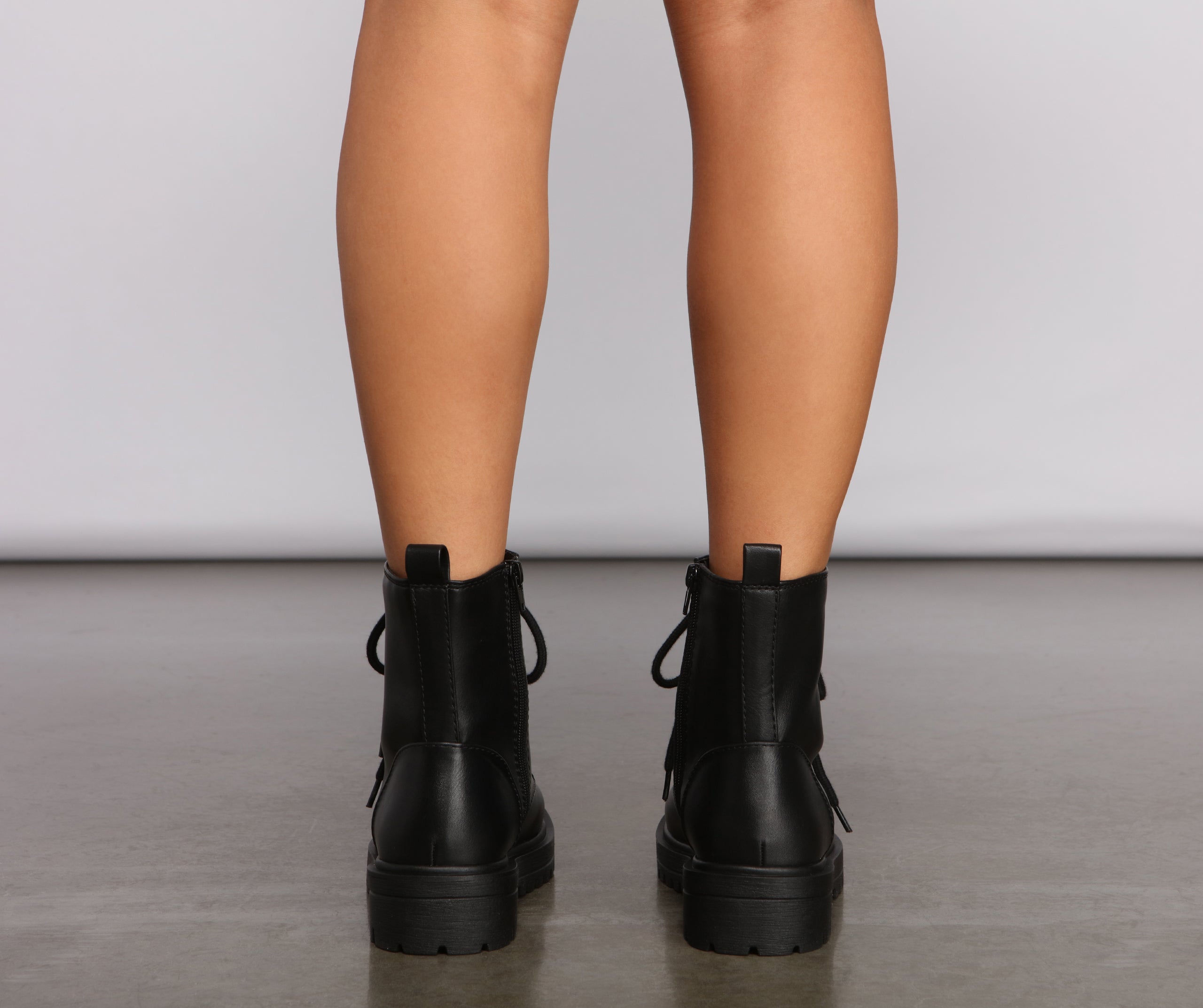 Add Some Edge Faux Leather Combat Booties