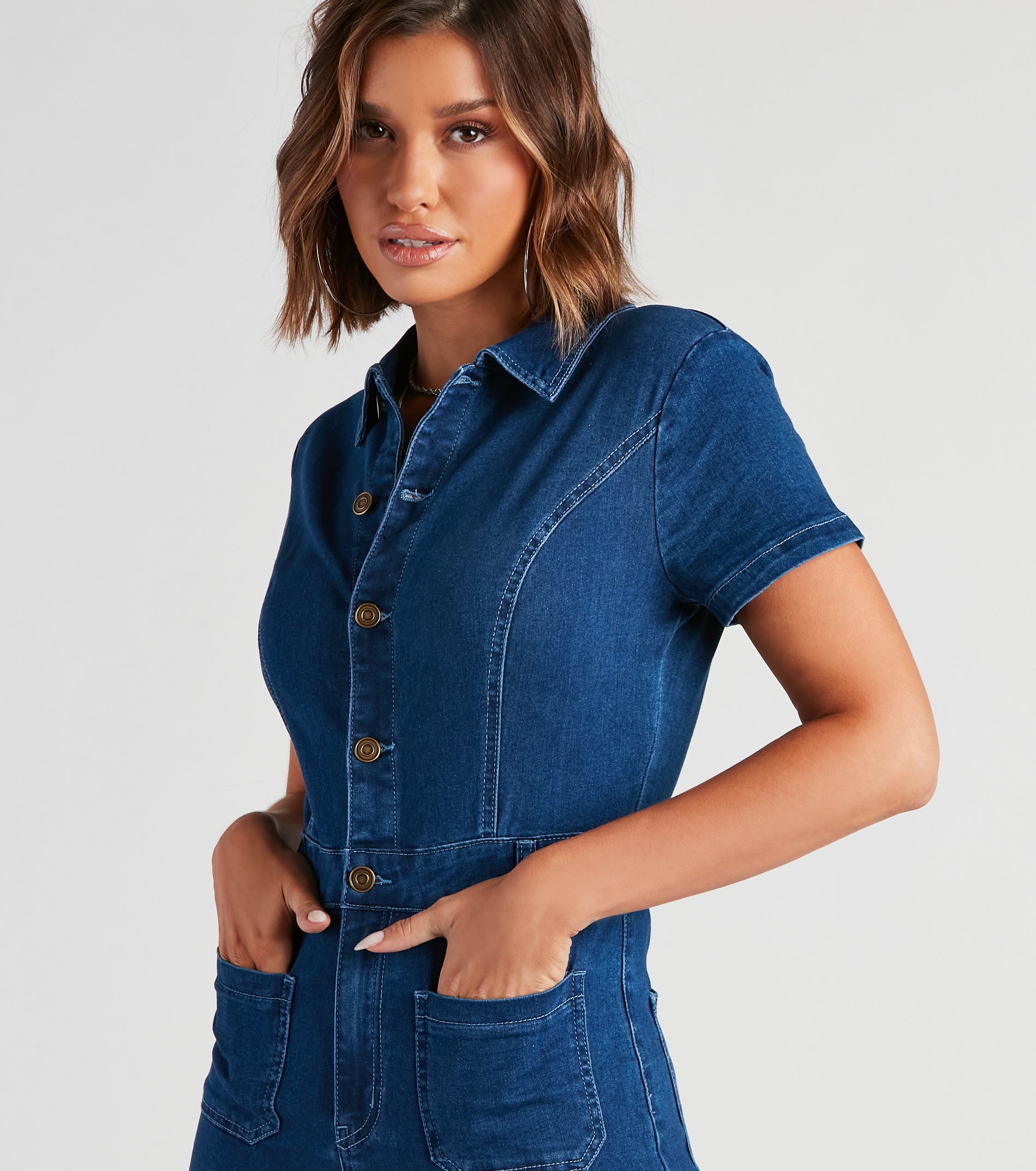 Gimme The Flare Denim Jumpsuit