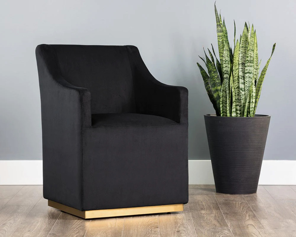 Deance Wheeled Lounge Chair  Abbington Black   Contemporary   Indoor Chaise Lounge Chairs   by Virgil Stanis Design  Houzz