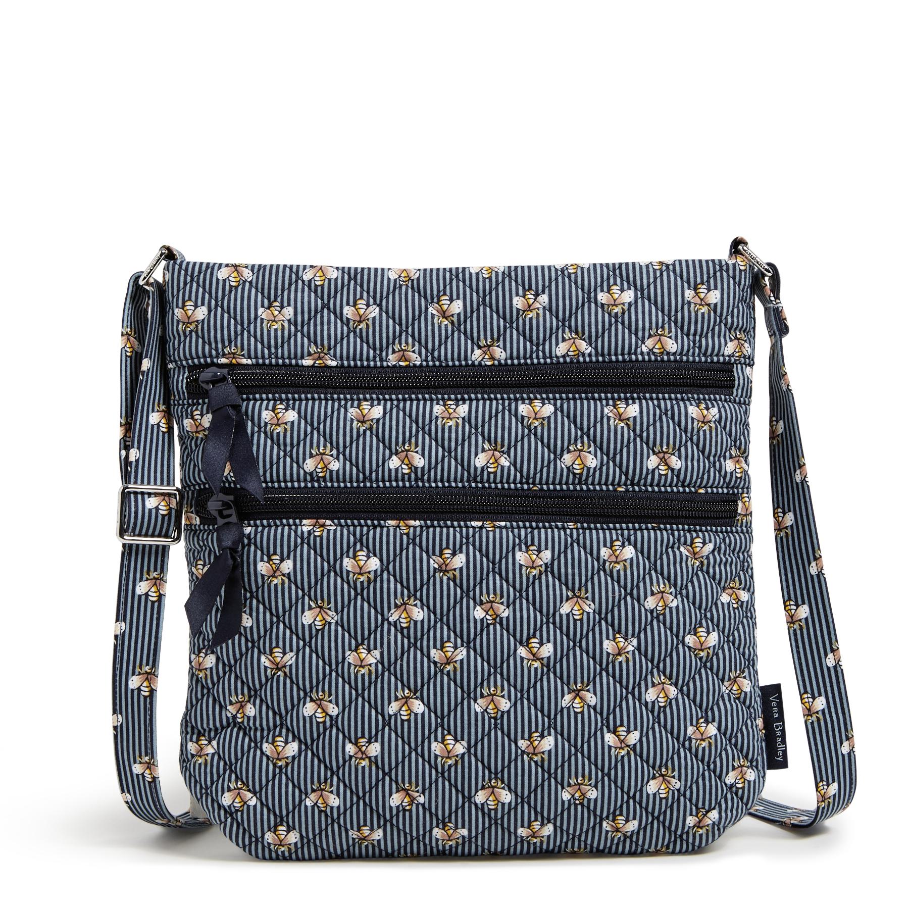 Triple Zip Hipster Crossbody Bag