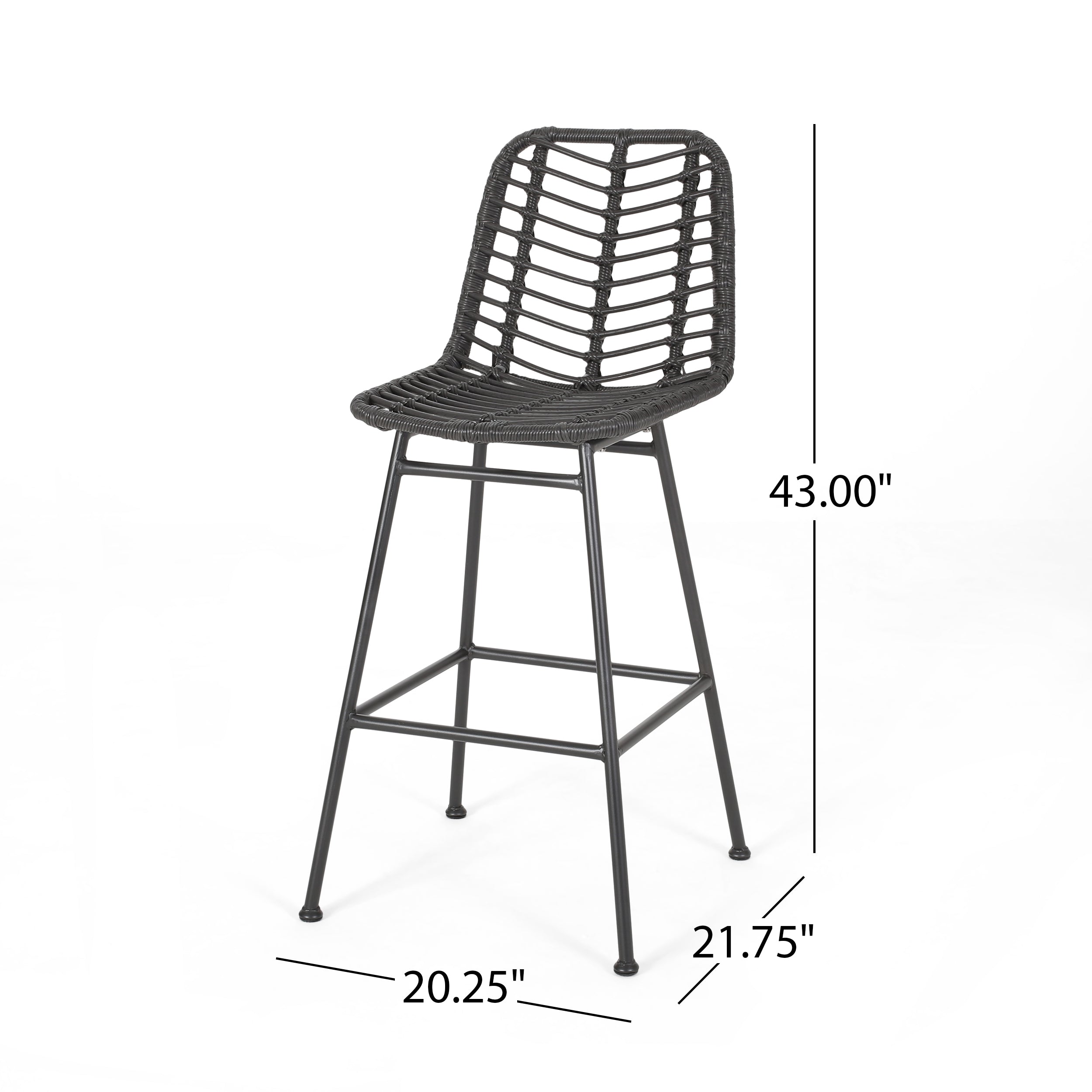 Jessie Outdoor Wicker Barstools (Set of 2)