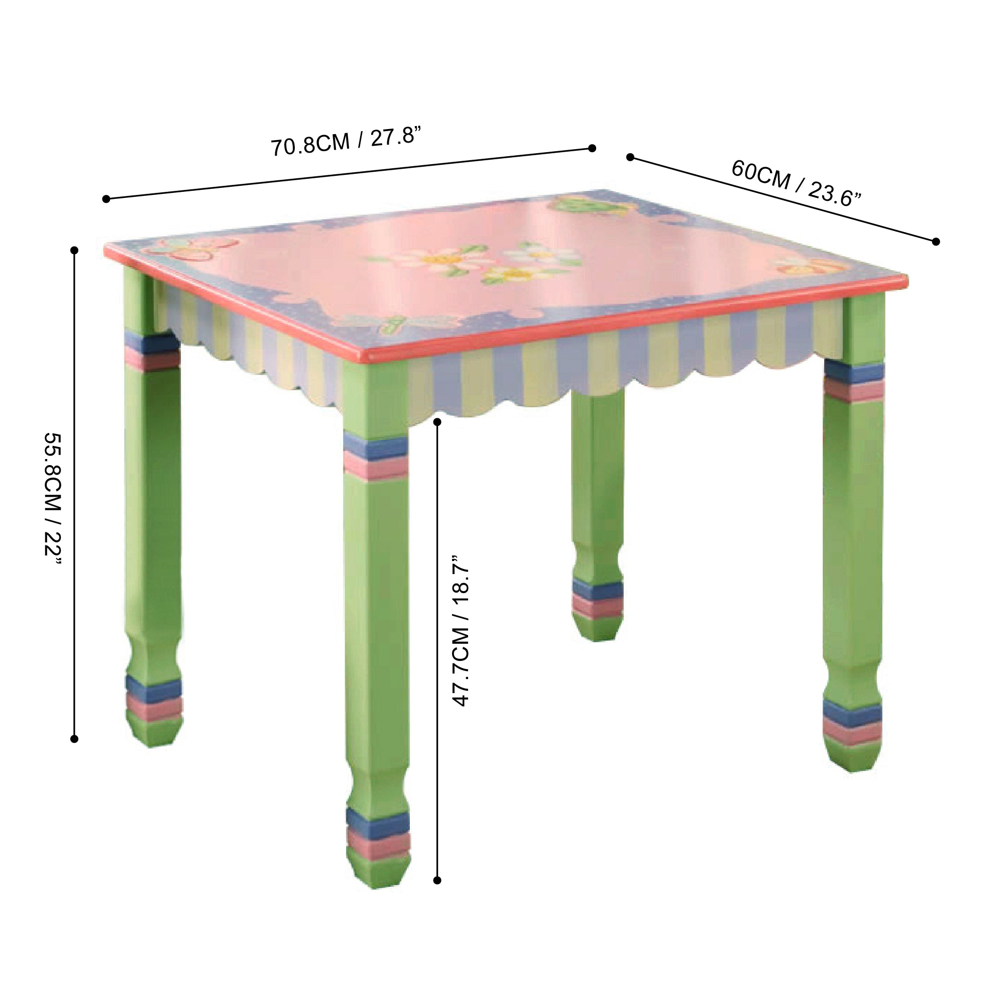 Fantasy Fields by Teamson Kids Magic Garden Kids Wooden Table, Multi-color