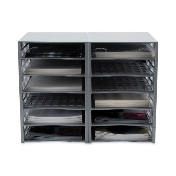 Advantus Snap Configurable Tray System， 12 Compartments， 22.75 x 9.75 x 13， Gray