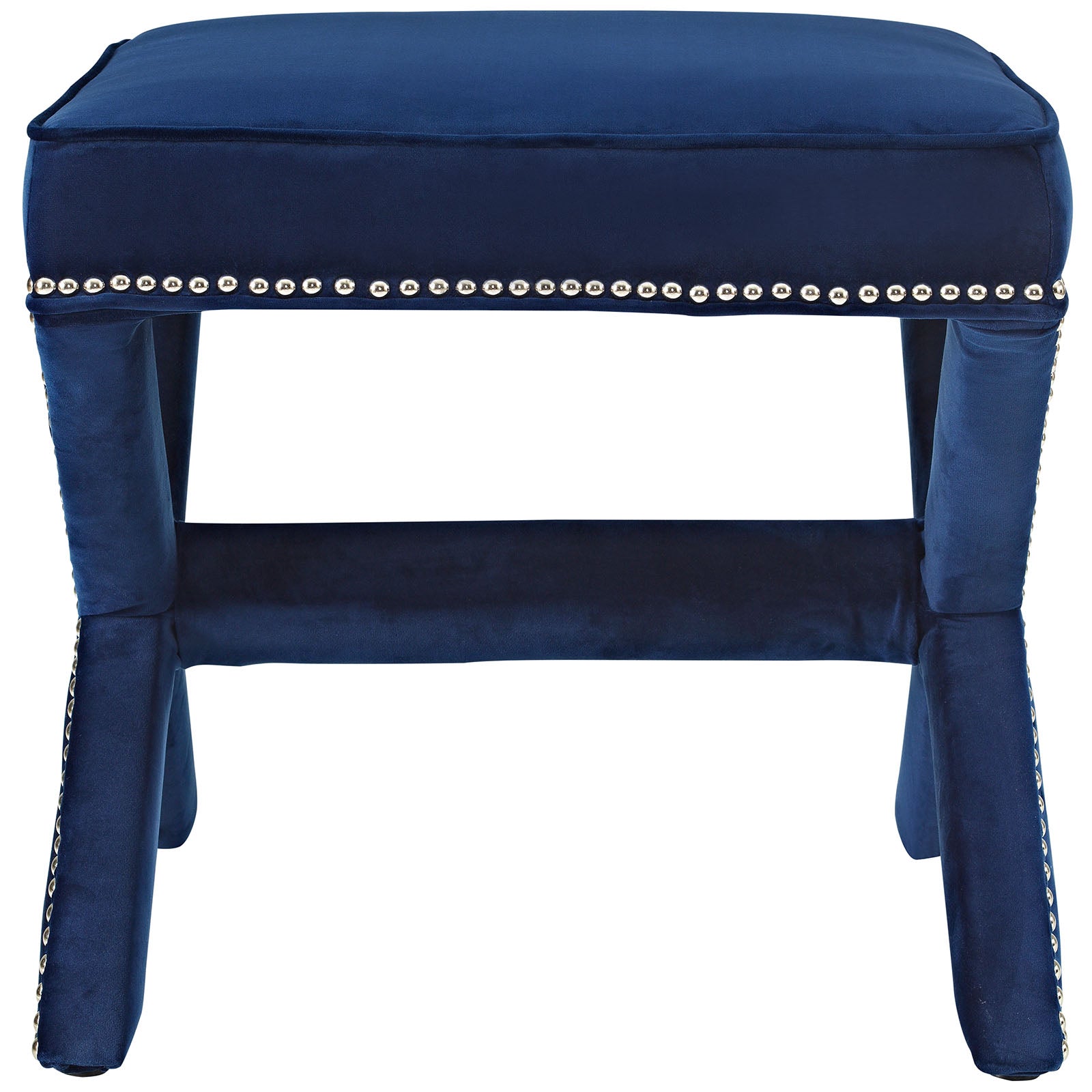 Modern Contemporary Urban Design Bedroom Living Room Bench, Navy Blue, Fabric