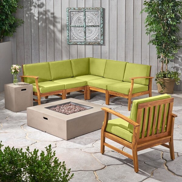 Illona Outdoor Acacia Sofa Set by Christopher Knight Home