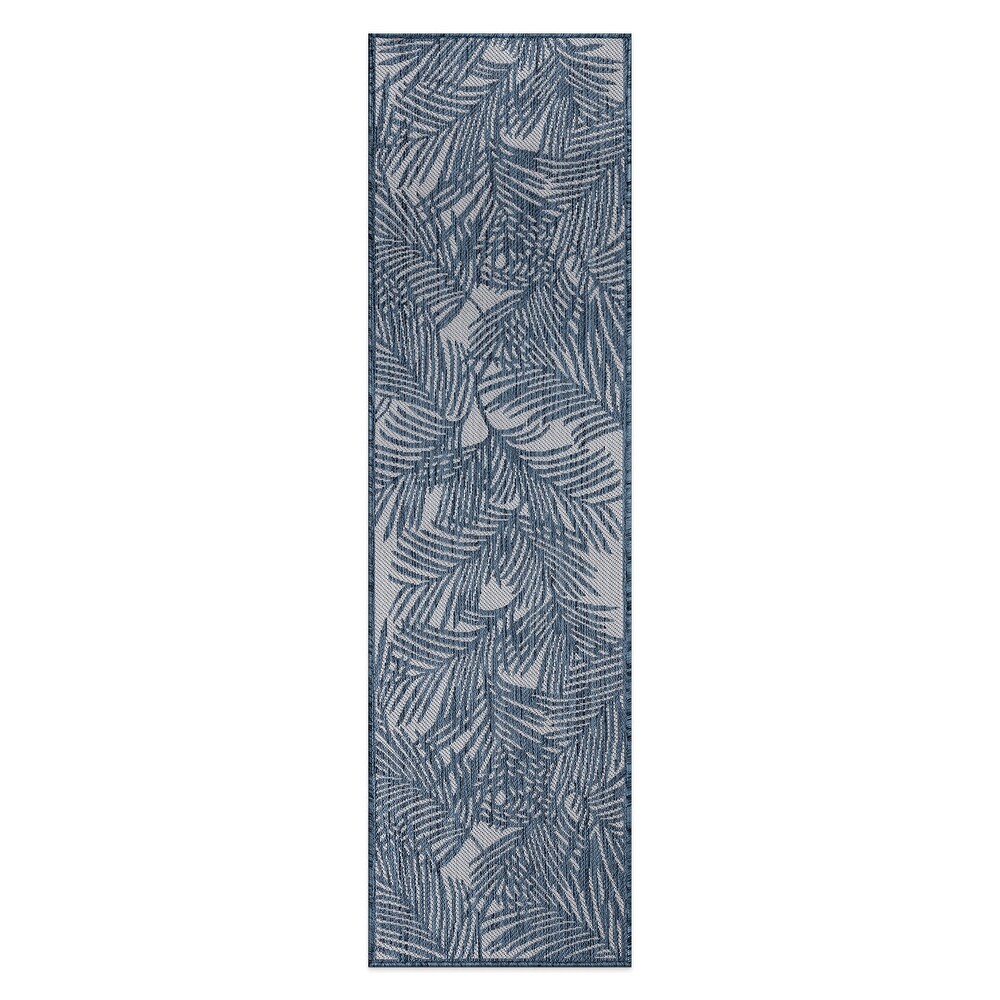 World Rug Gallery Contemporary Palm Leaf Textured Flat Weave Indoor/Outdoor Area Rug