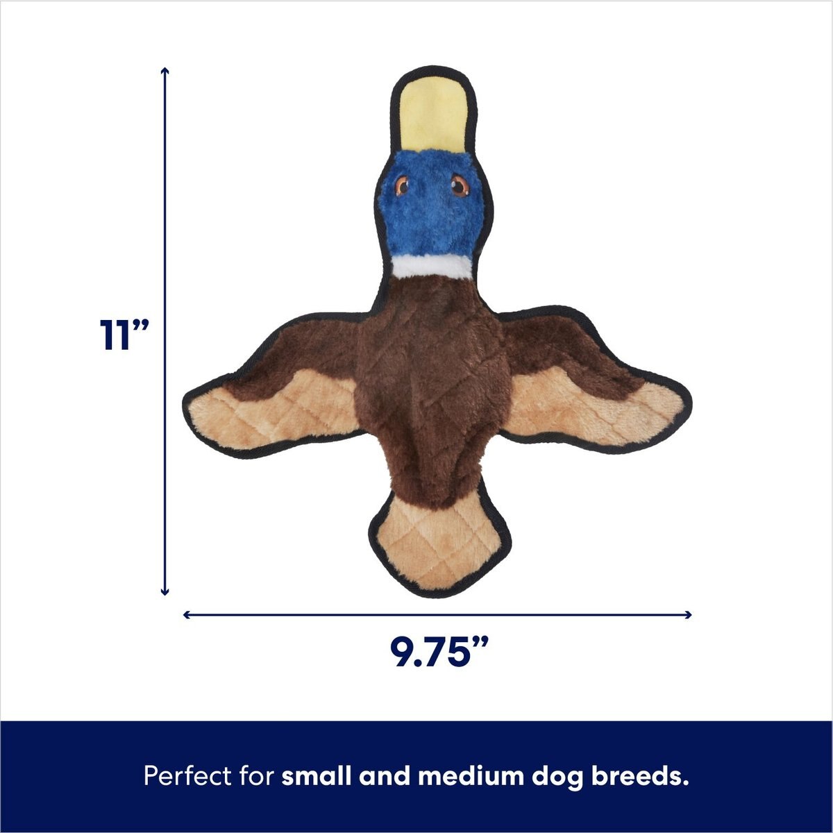 Frisco Duck Flat Plush Squeaky Dog Toy