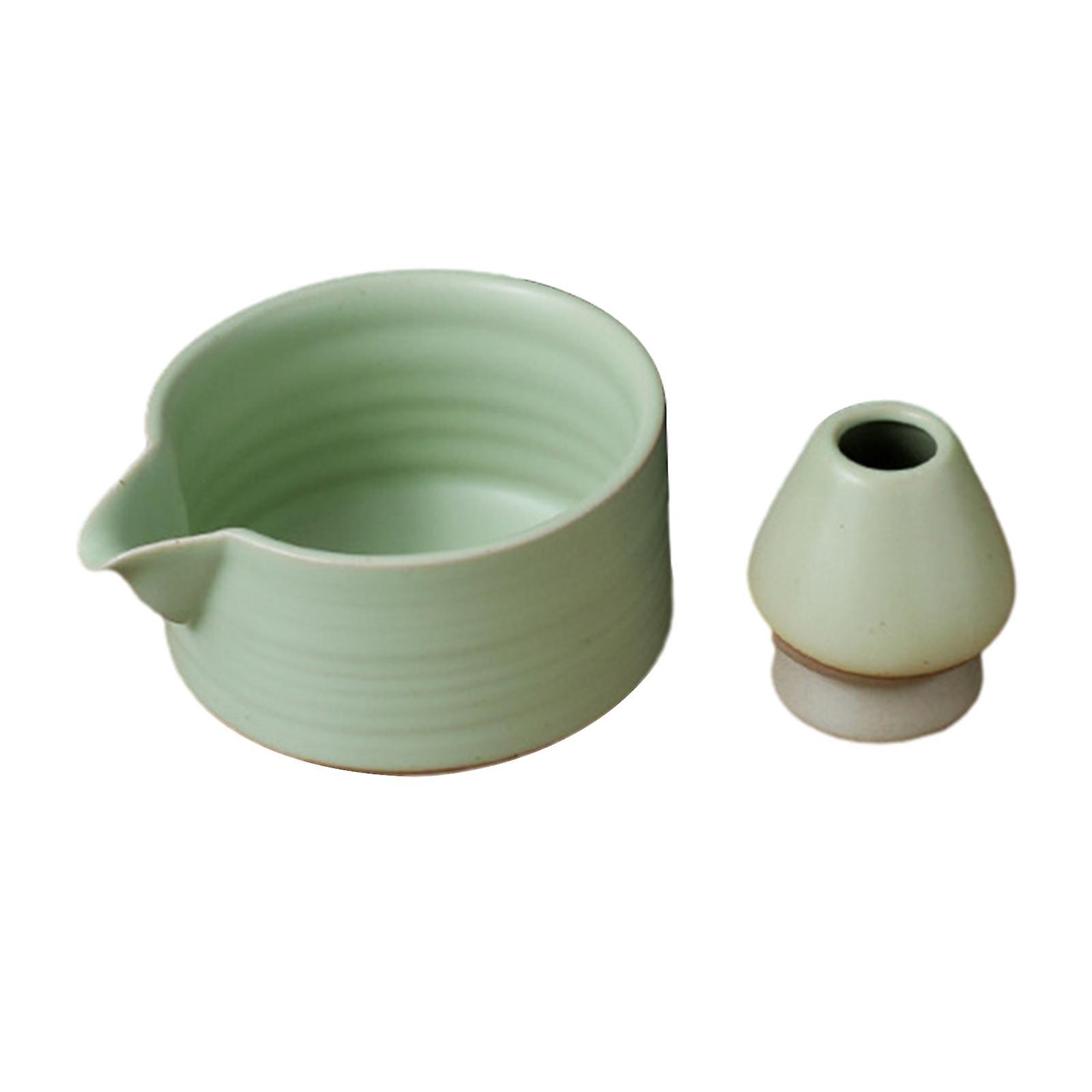 Traditional Matcha Set Japanese Ceramic Matcha Bowl For Family Beverage Gift Light Green