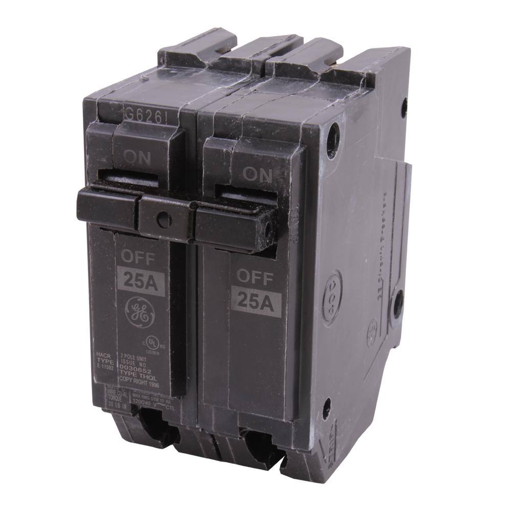 GE 25-Space Amp 2 in. Double-Pole Circuit Breaker THQL2125