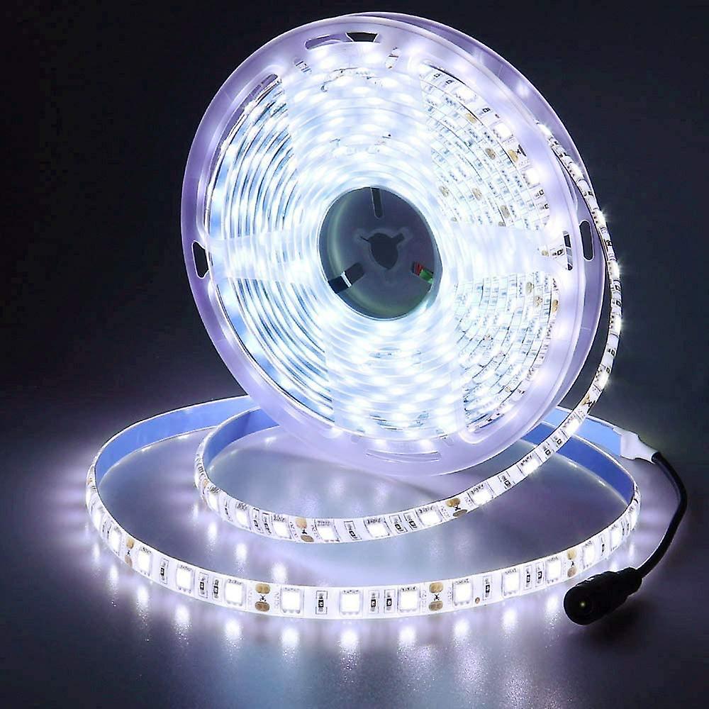 2v Led Strip Cool White 6500k， 5 Meters Flexible 300 Leds 5050 Smd Ip65 Waterproof Led Strip