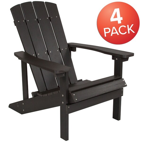 Allweather Poly Resin Wood Outdoor Adirondack Chair (Set of 4)