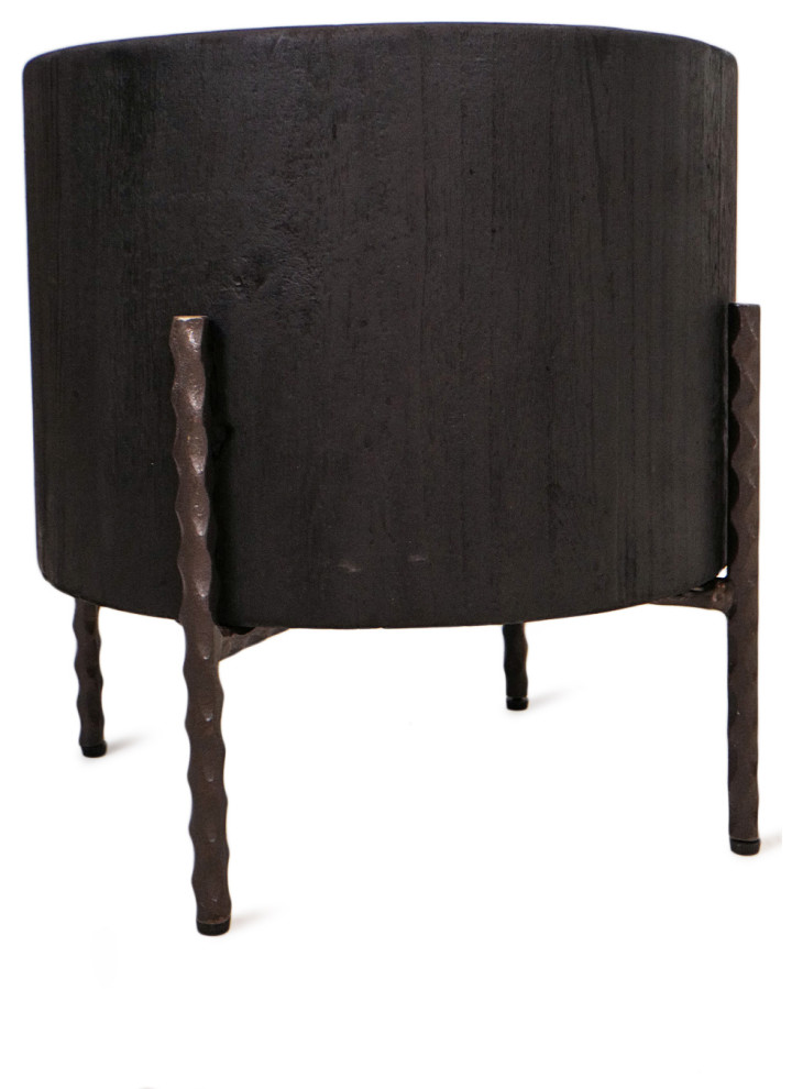 Tuscan Black Stool 15 quot  Industrial   Side Tables And End Tables   by Design Mix Furniture  Houzz