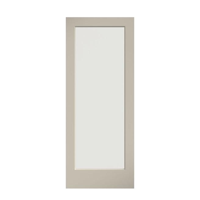 EightDoors 80 x 24 1-Lite French Clear Glass White Prefinished Solid Wood Core Door