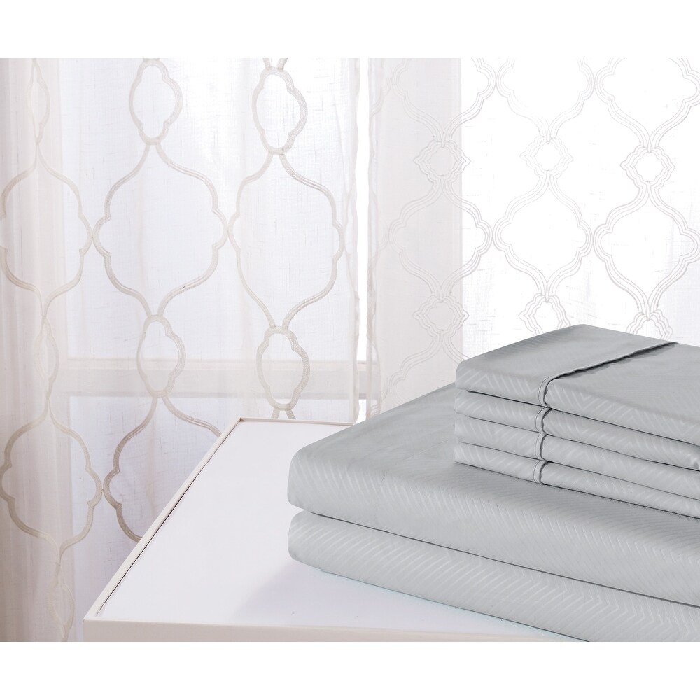 Rayon from Bamboo 4 Piece Luxury Chevron Embossed Sheet Set