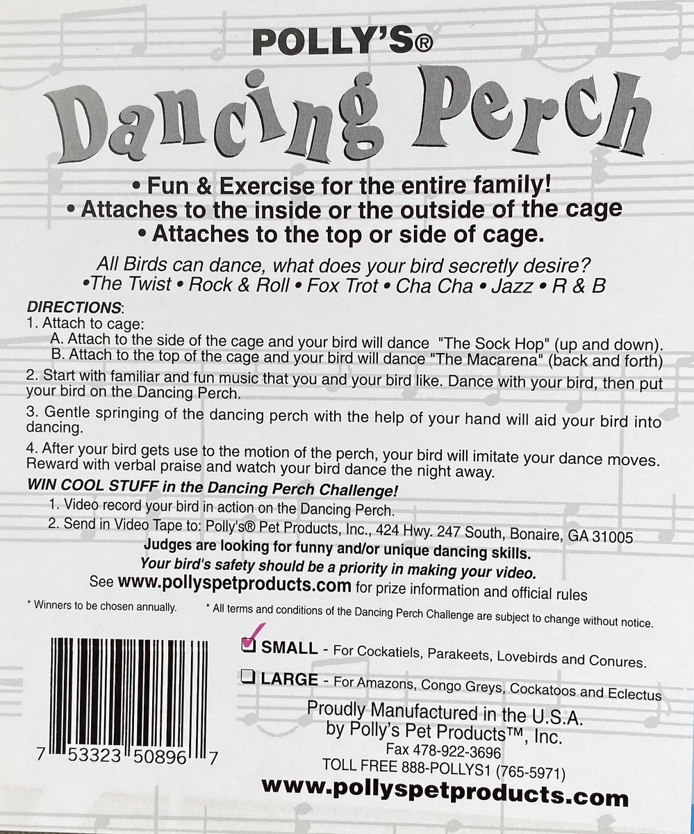 Polly's Pet Products Dancing Bird Perch