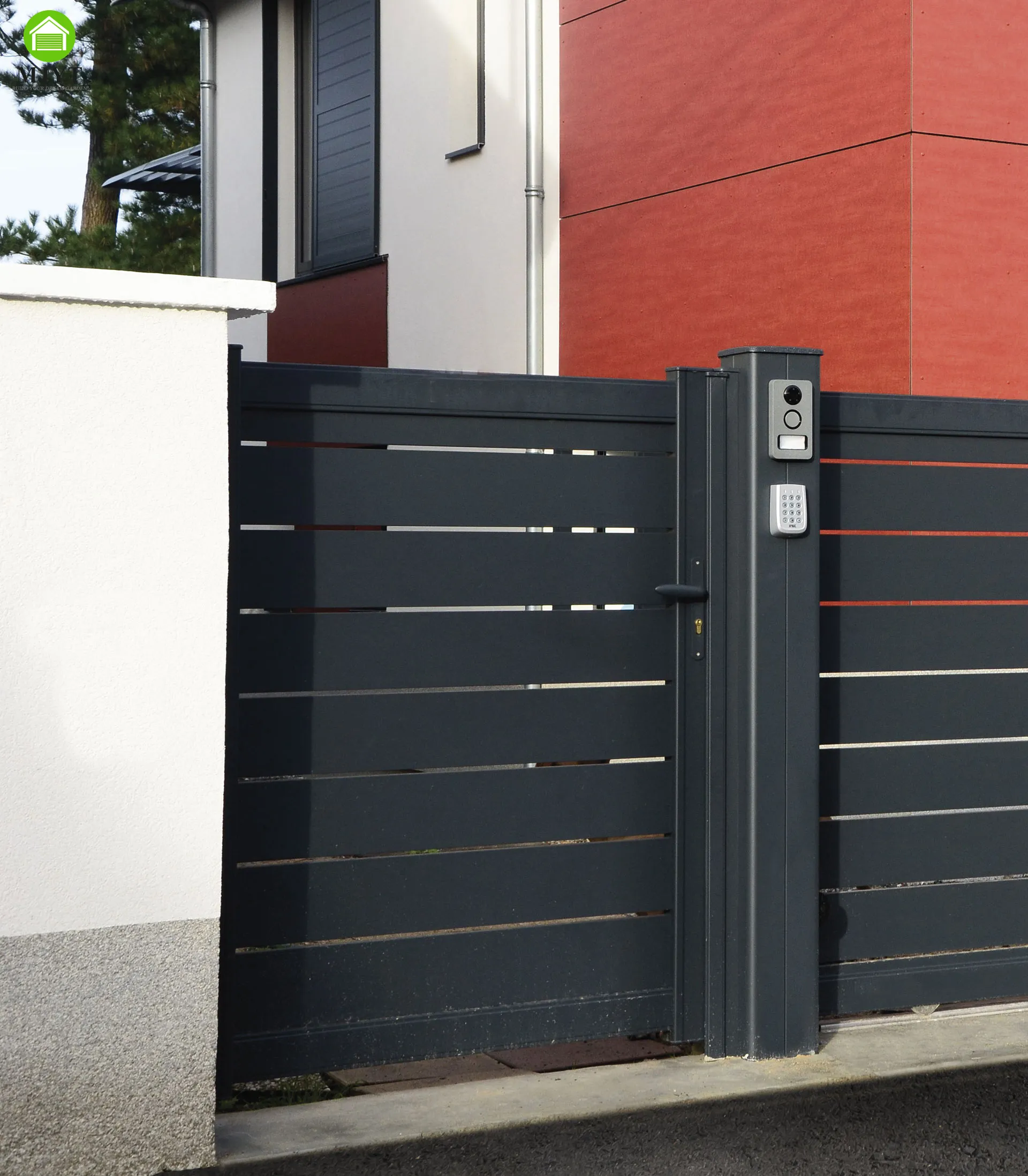 Garden Supplies Aluminum Gate Metal Garden Gate Pedestrian  Powder Coated Black Side Gates