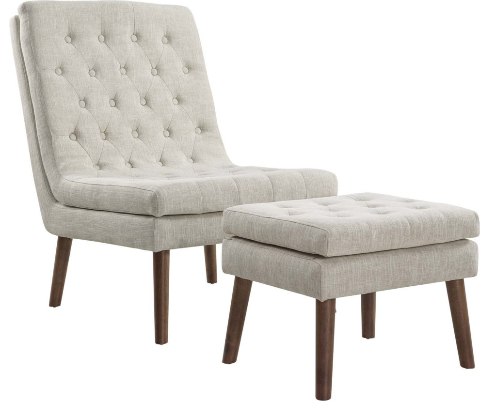 Hinton Lounge Chair and Ottoman   Midcentury   Armchairs And Accent Chairs   by HedgeApple  Houzz