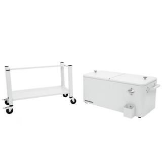 Permasteel 80 qt. White Outdoor Patio Cooler with Removable Basin PS-223-WT