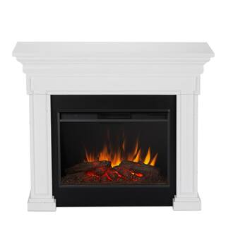 Real Flame Emerson Grand 56 in. Freestanding Electric Fireplace in Rustic White 6720E-RW