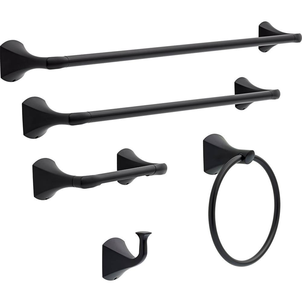 Delta Pierce 24 in. Wall Mount Towel Bar in Matte Black PRC24-MB