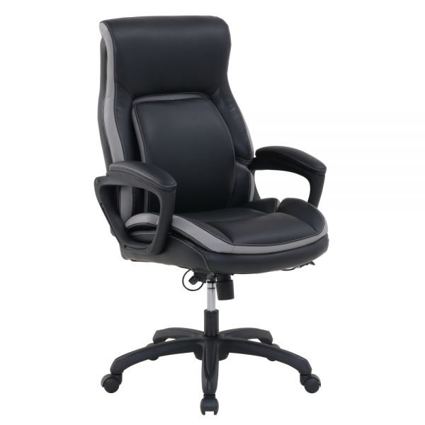 Shaquille O'Neal Amphion Ergonomic Bonded Leather High-Back Executive Chair， Black