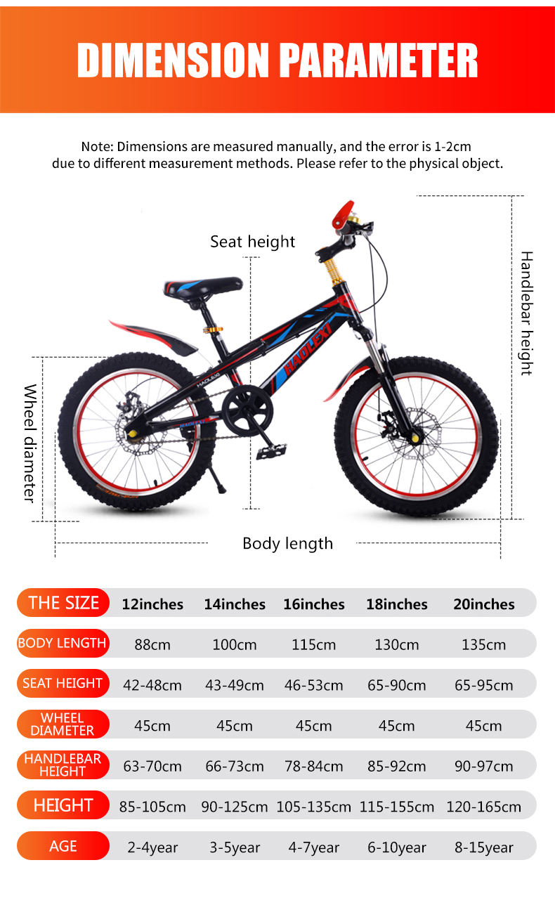 New model 2022 kids bikes sport outdoor exercise 12 inch with training wheels steel frame cycle children bmx mountain bicycle