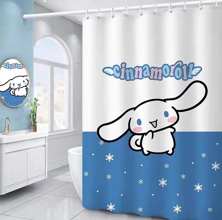 Born Pretty 180*180cm Sanrios Cinnamoroll Anime Plush Cartoon Shower Curtains Thickened Waterproof Curtain Bathroom Accessories