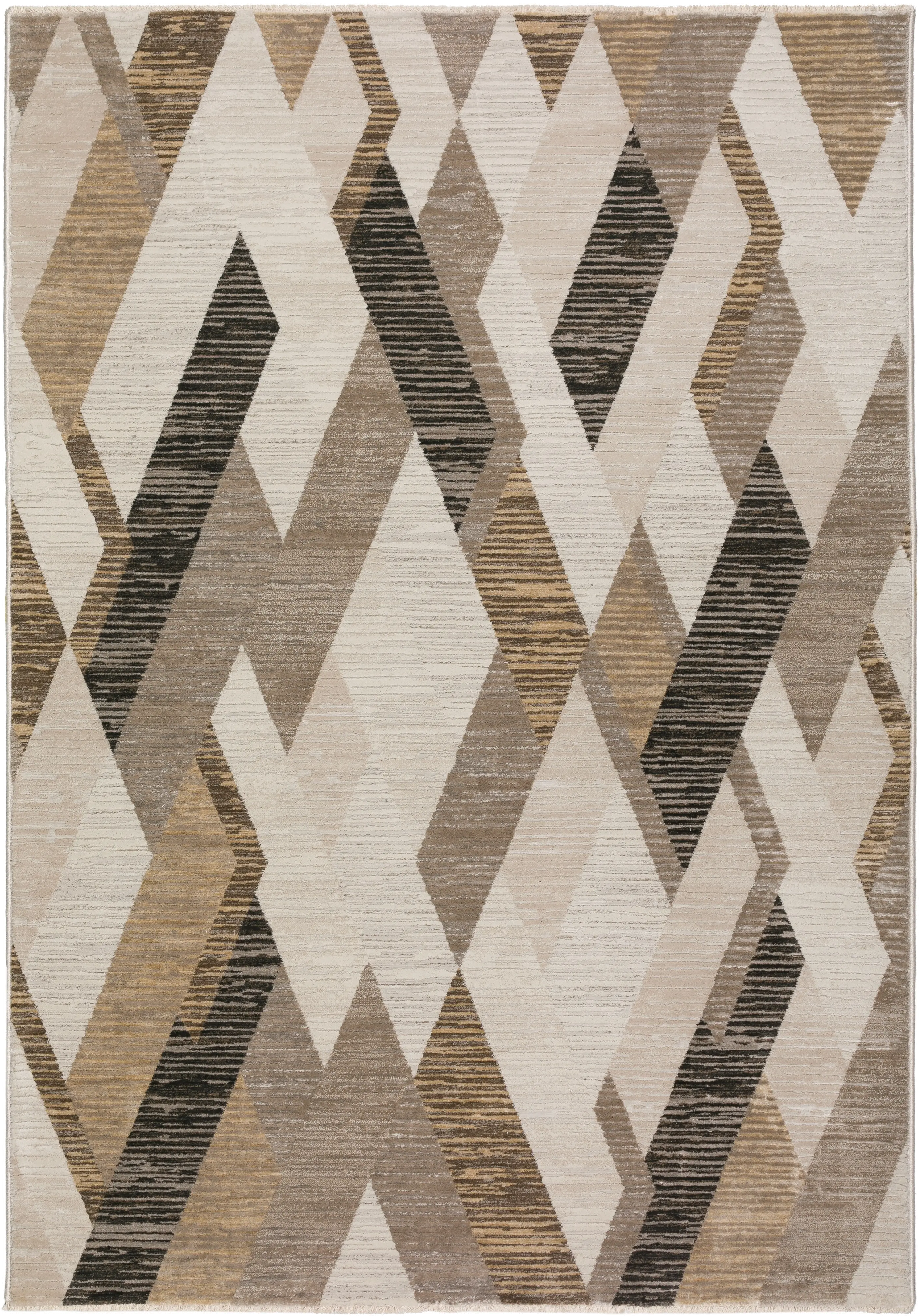 Denizi 5 x 8 Geometric Putty Area Rug