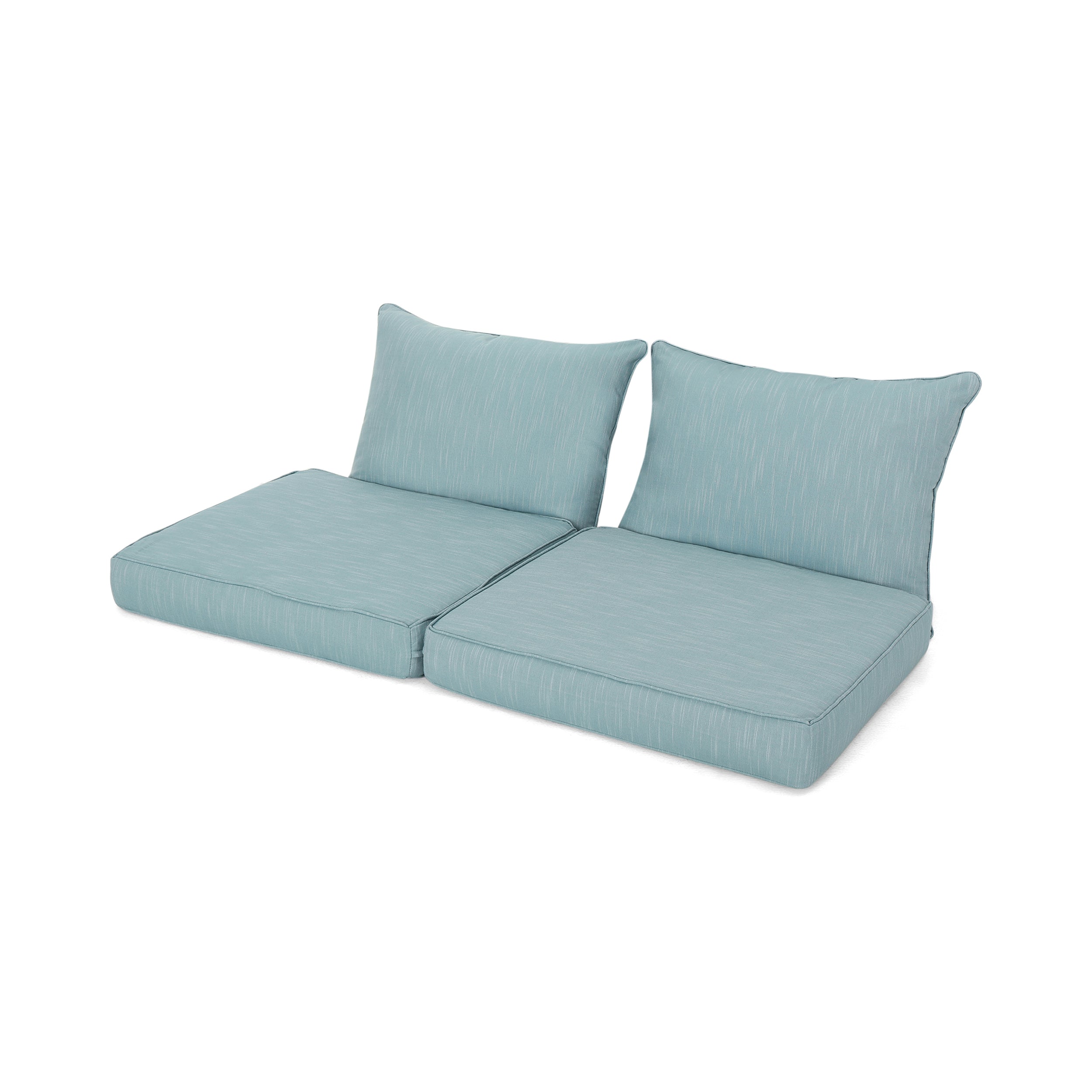 Luciella Outdoor Water Resistant Fabric Loveseat Cushions with Piping