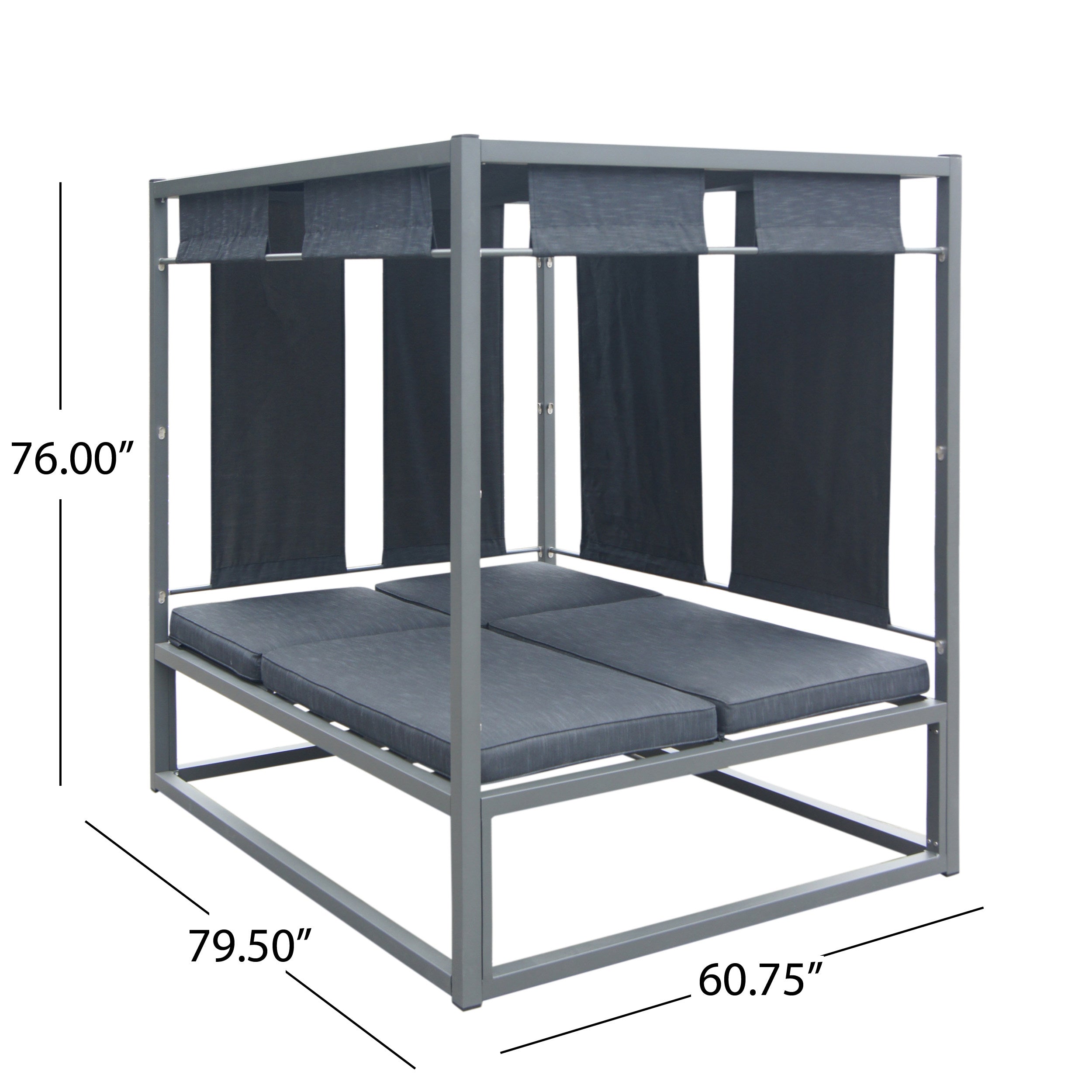 Amos Outdoor Aluminum Daybed with Canopy