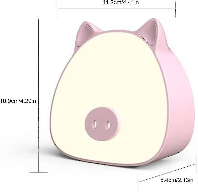 Kids Night Light， Led Touch Control Cartoon Nightlights Cute Pig Bedside Lamp Table Light Bedroom