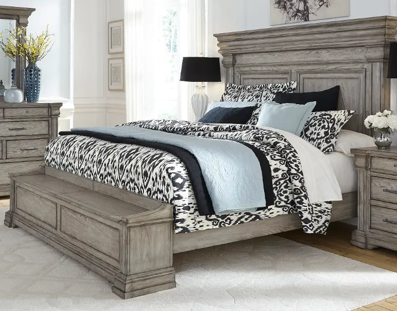 Madison Ridge Gray Queen Storage Bed