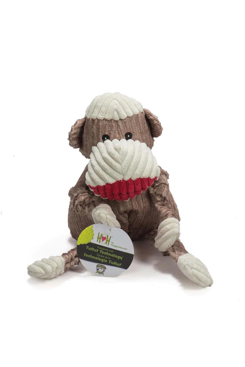 HuggleHounds Stuey Sock Monkey Dog Toy