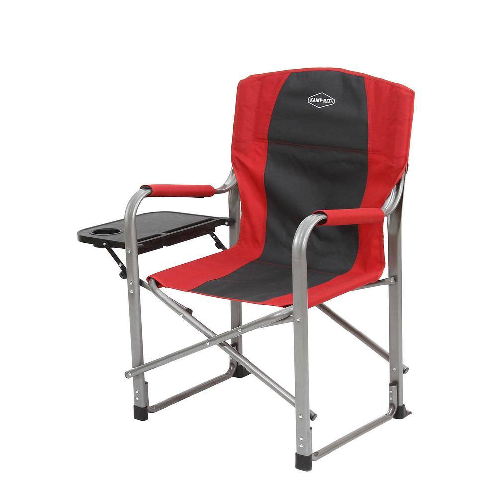 Kamp-Rite Red Foldable Oversize Lawn Director Chair with Side Table (2-Pack) 0 in. Seat Height 38 in. Product Height 2 x CC107